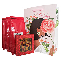 Подарочный набор чая и шоколада для женщин на 8 марта "Очарование"