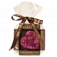 Марципановая конфета Chokodelika "Сердце" в малиновом шоколаде