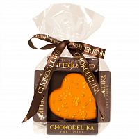 Марципановая конфета Chokodelika "Сердце" в апельсиновом шоколаде