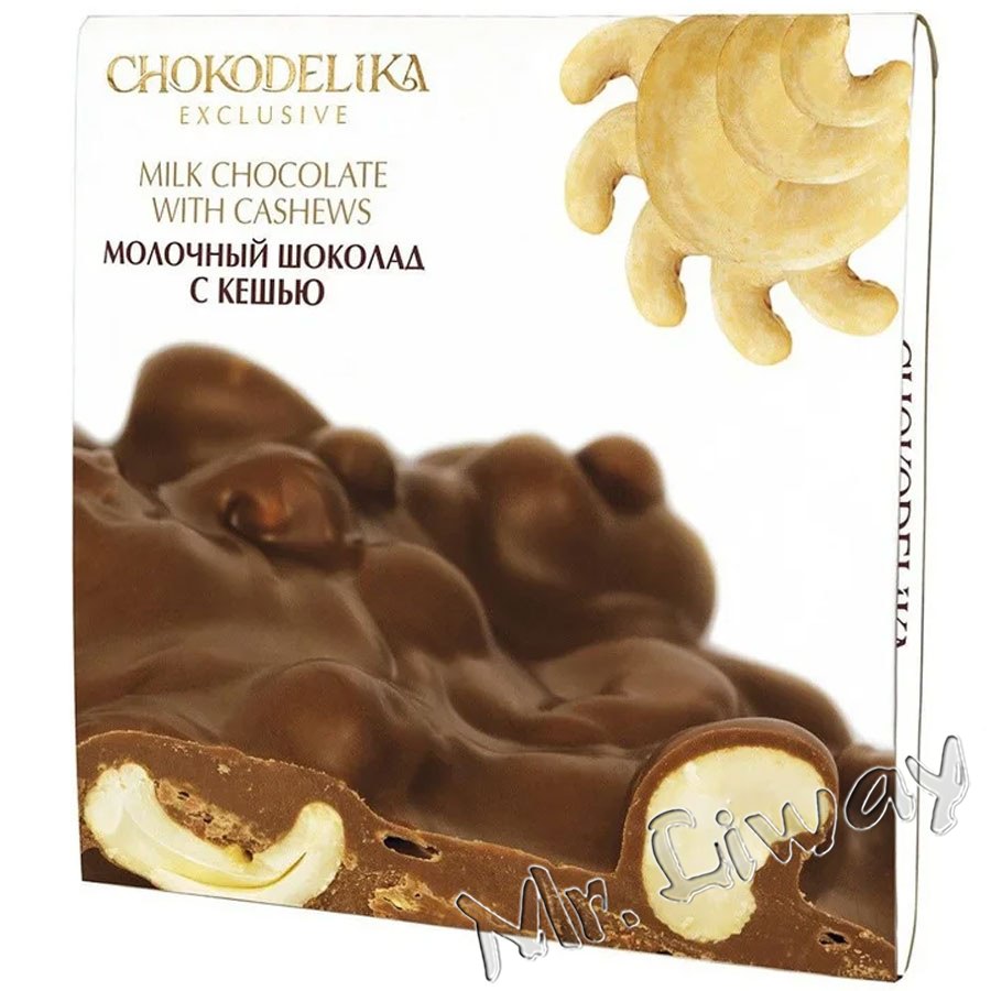 Неровный шоколад Chokodelika молочный с кешью, 160 гр. купить по цене 708 руб.