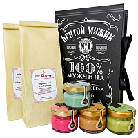 Подарочный набор чая и мёда для мужчин на 23 февраля "Крутой мужик"
