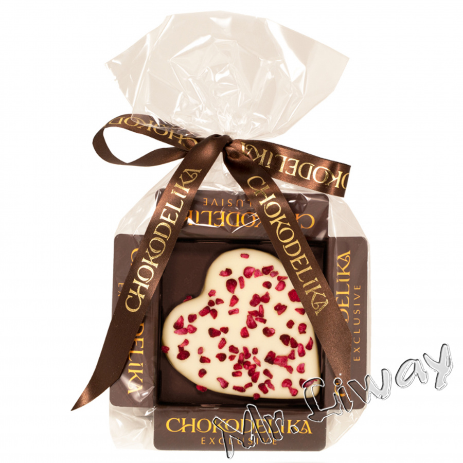 Марципановая конфета Chokodelika "Сердце" в белом шоколаде купить по цене 291 руб.
