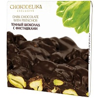 Неровный шоколад Chokodelika темный с фисташками, 160 гр.
