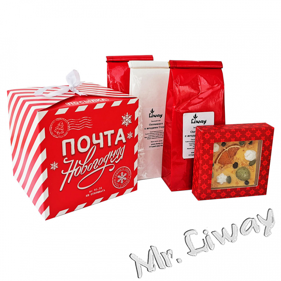 Подарочный набор из 3 видов чая и шоколада на Новый год "Новогоднее волшебство" купить по цене 790 руб.