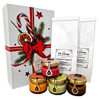 Подарочный набор чая и мёда на Новый год "Пора чудес"